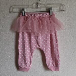 DISNEY Tutu Pants Polka Dot Bottoms Elastic Chiffon Disney Baby Size 18M Pink